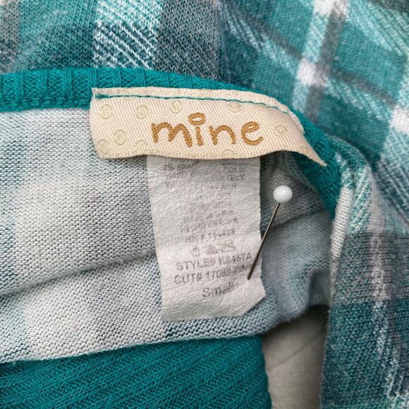 Vintage Y2K Mine Tank Top Small Teal Knit Plaid Pockets Boho Peasant Country - Picture 11 of 13